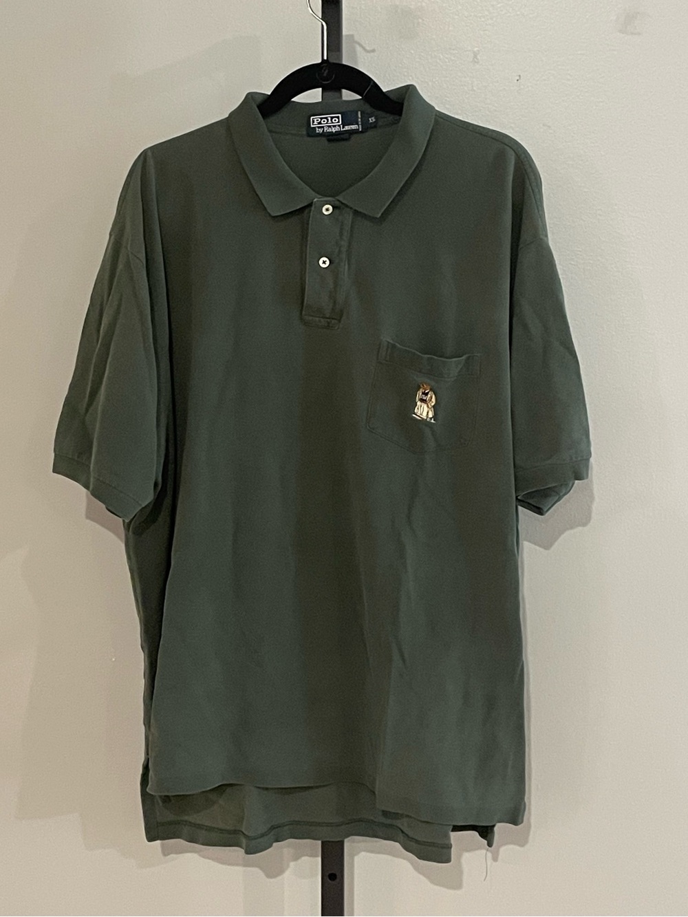 Polo By Ralph Lauren Green Polo Bear Embroidered Polo Size XXL